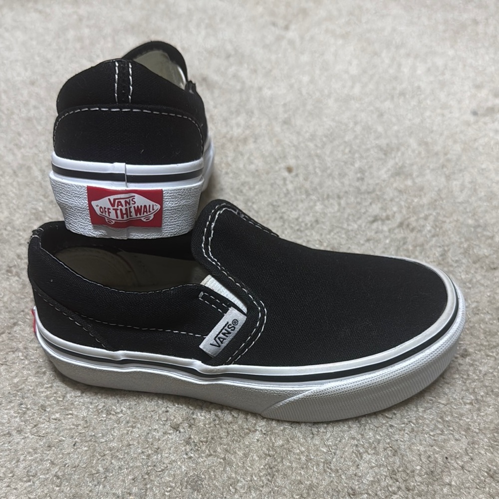 Vans Black and White Slip-On Shoes